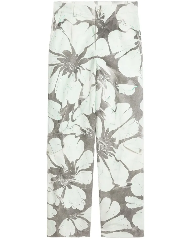 Dries van Noten Weite Hose mit Print - Grau Grau
