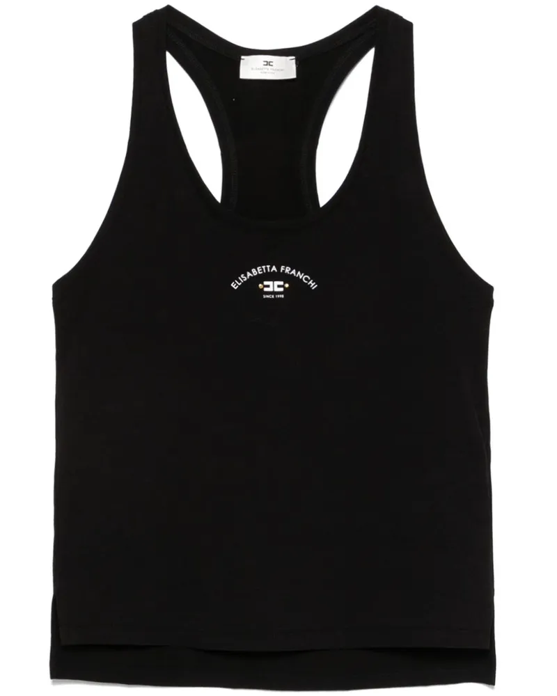 Elisabetta Franchi Tanktop mit Logo-Print - Schwarz Schwarz