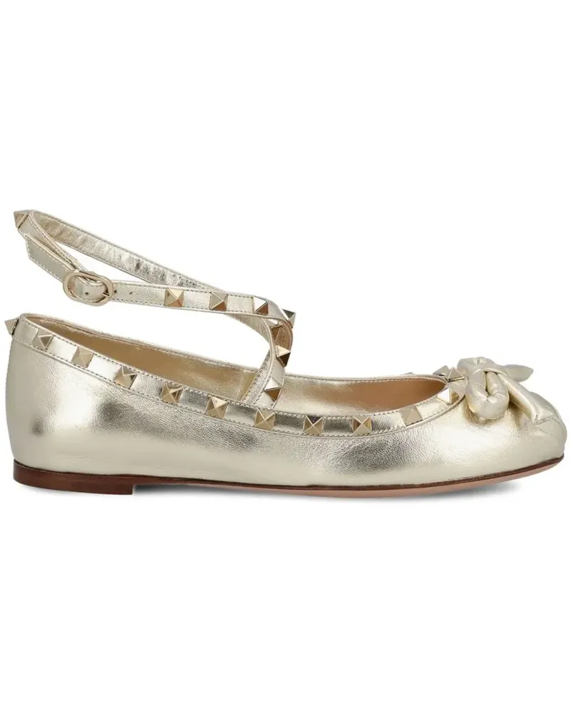 Valentino Garavani Rockstud Ballerinas - Gold Gold