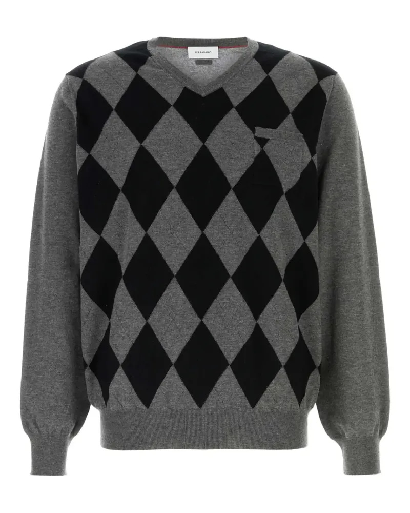 Ferragamo argyle-pattern sweater - Grau Grau