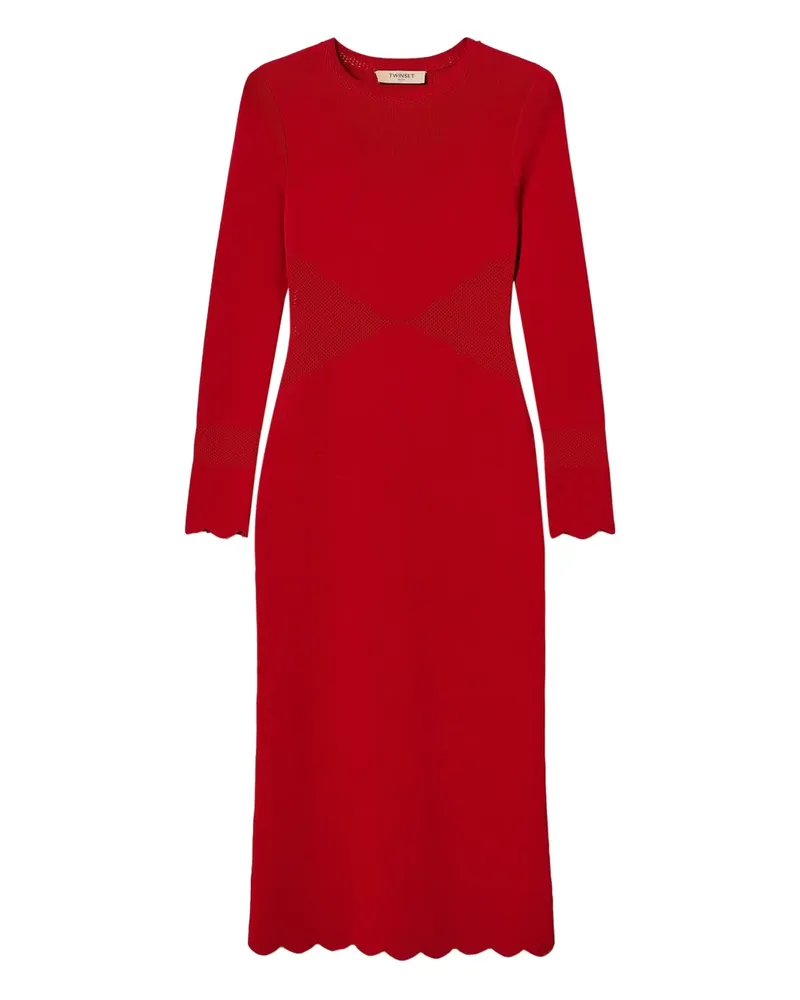 Twin-Set Kleid mit Muschelsaum - Rot Rot