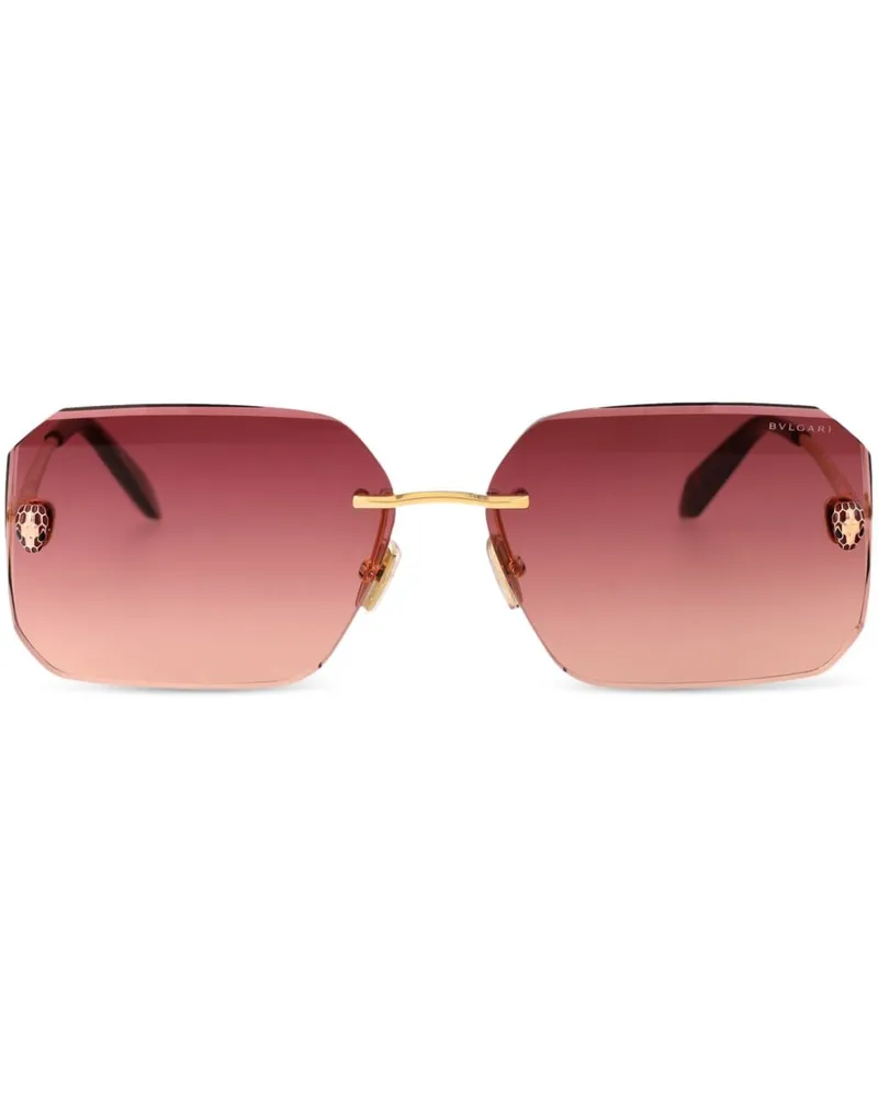 Bulgari Sonnenbrille mit eckigem Gestell - Gold Gold