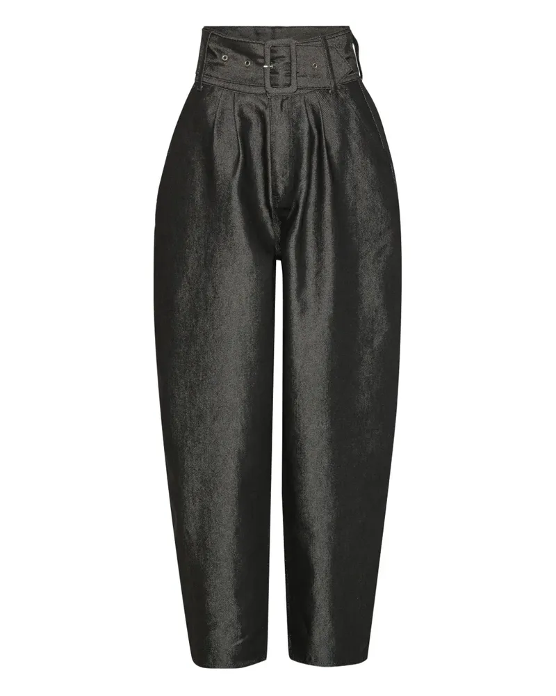 ROTATE Birger Christensen Hose mit Gürtel - Schwarz Schwarz