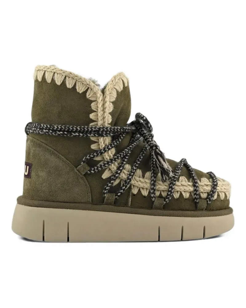 Mou Eskimo Bounce Stiefel mit Häkelborte - Grün Grün