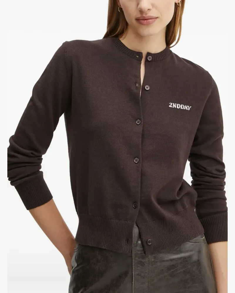 Day Birger et Mikkelsen Cardigan mit Intarsien-Logo - Braun Braun