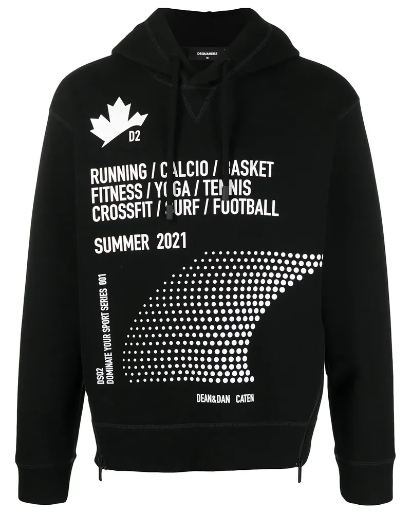 Dsquared2 Hoodie mit Slogan-Print - Schwarz Schwarz