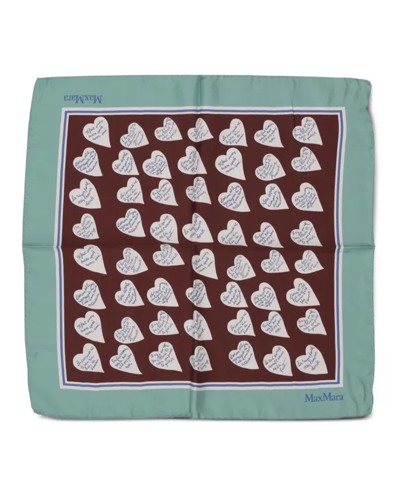 Max Mara Schal mit Herz-Print - Braun Braun
