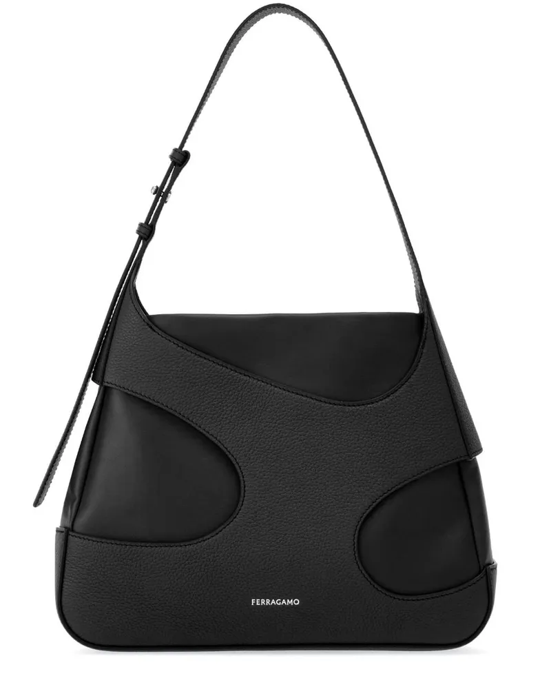 Ferragamo Schultertasche mit Cut-Outs - Schwarz Schwarz