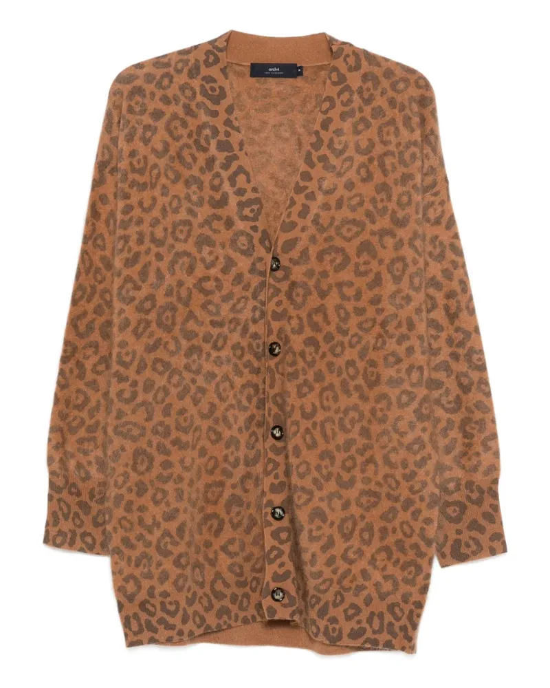 arch4 Mr Dubois leopard-print cardigan - Braun Braun