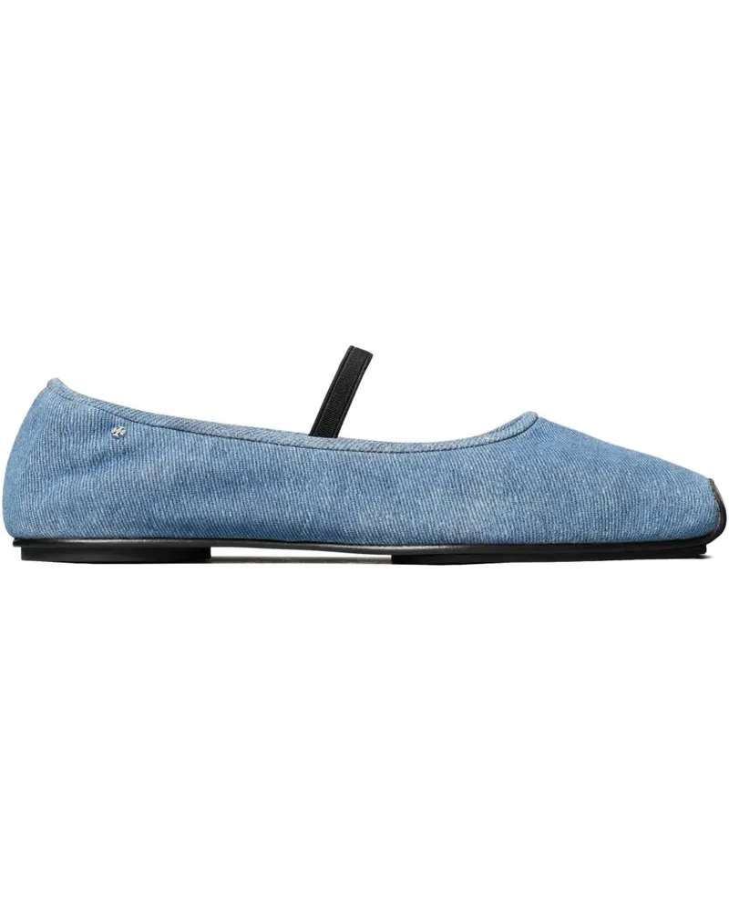 Tory Burch Jeans-Ballerinas mit elastischen Riemen - Blau Blau