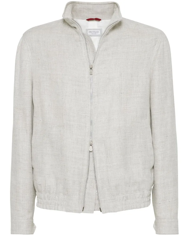 Brunello Cucinelli Bomberjacke aus Twill - Grau Grau