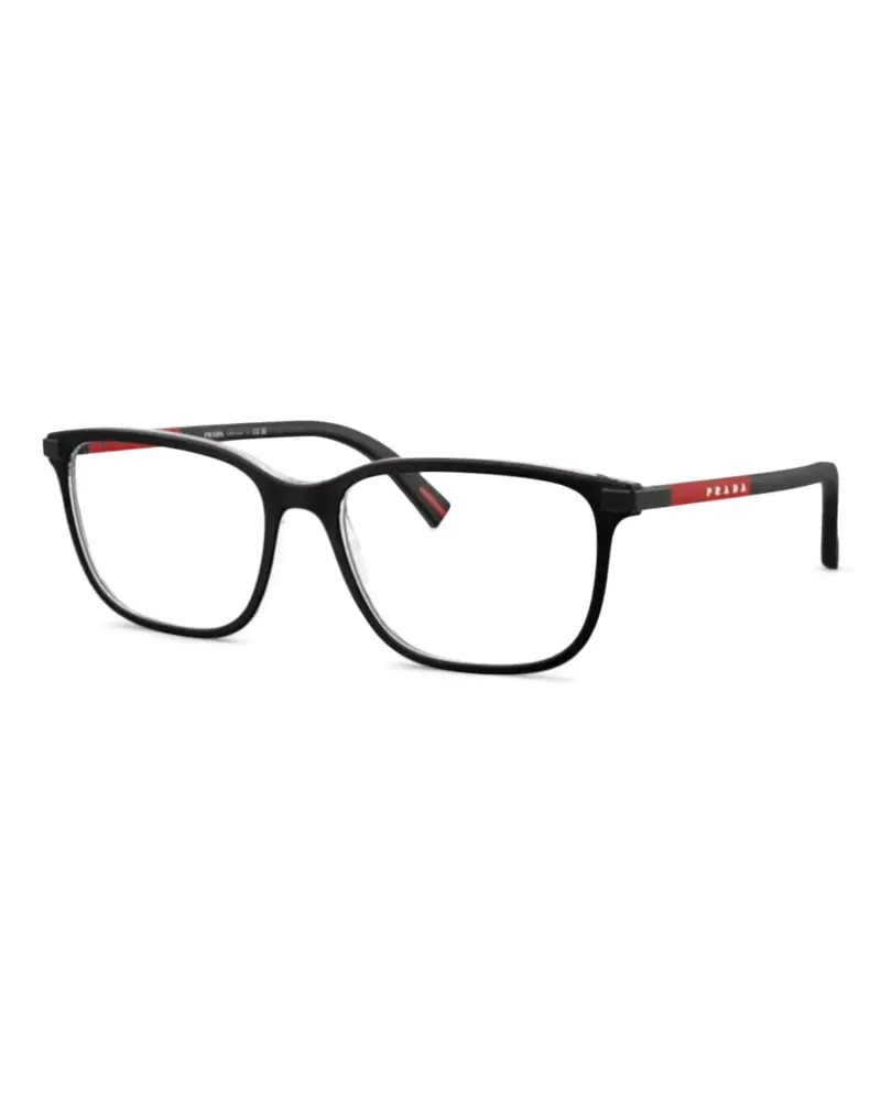 Prada Brille mit Logo-Print - Schwarz Schwarz