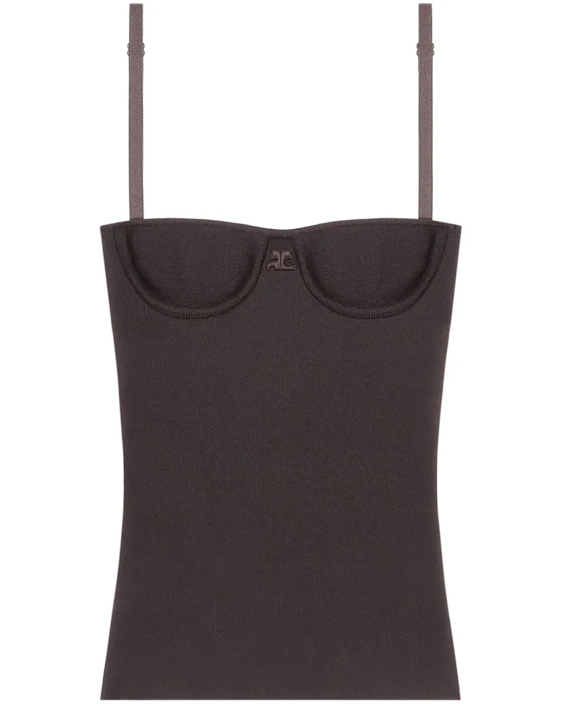 Courrèges Oberteil in Lingerie-Optik - Braun Braun