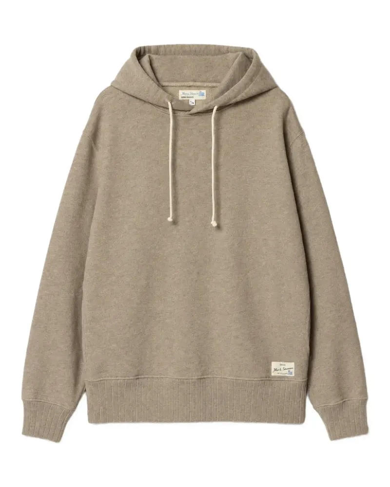 Merz b. Schwanen textured heavyweight hoodie - Braun Braun