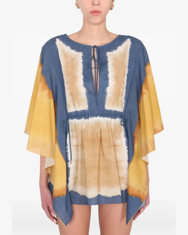 Alberta Ferretti Kaftan mit Batikmuster - Blau Blau