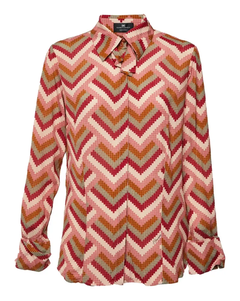 Elisabetta Franchi Chevron-print crepe shirt - Rot Rot