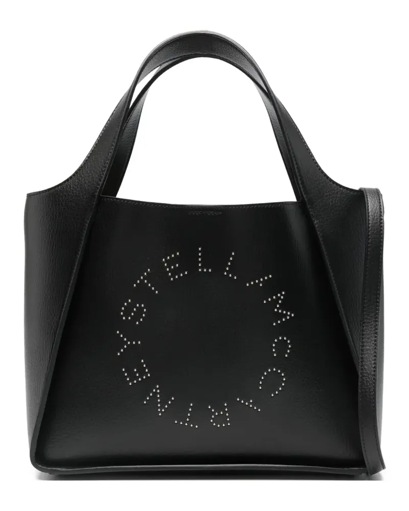 Stella McCartney logo-detail leather tote bag - Schwarz Schwarz