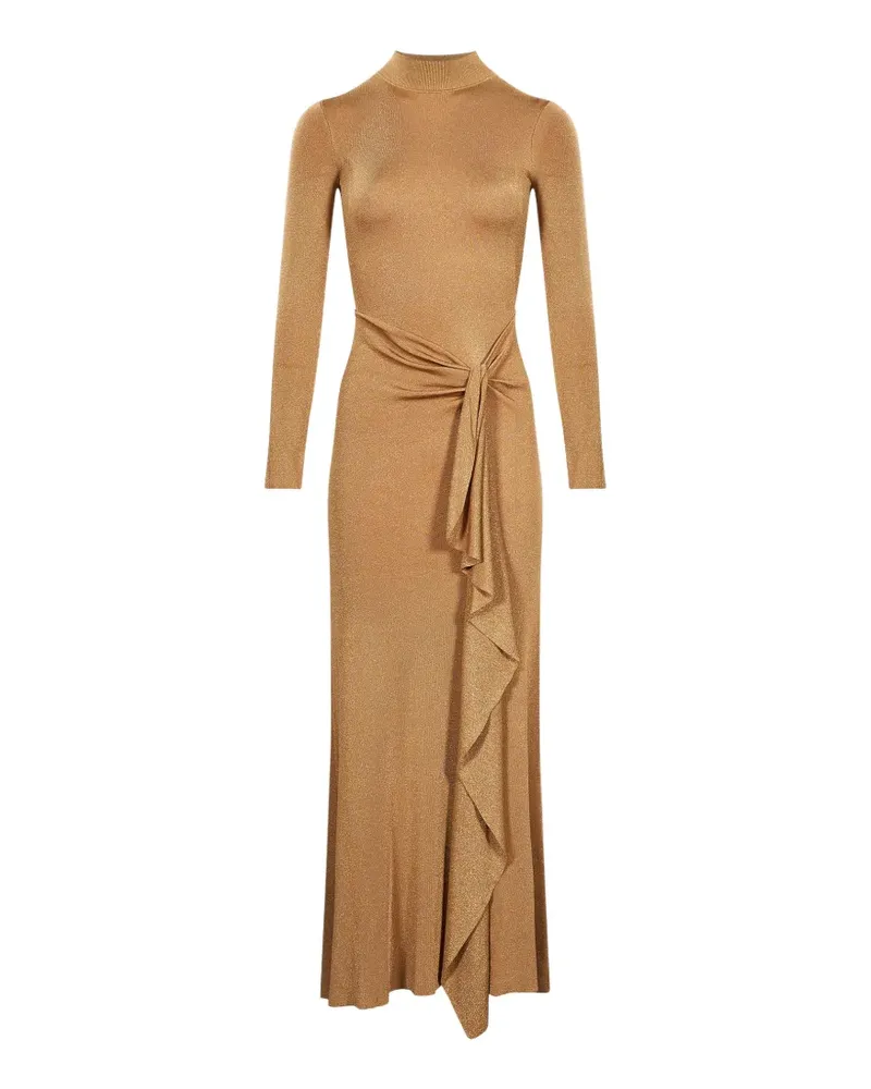 Roland Mouret maxi knotted ruffled dress - Nude Nude