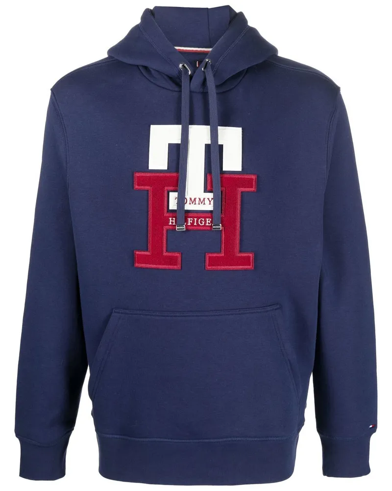 Tommy Hilfiger Hoodie mit Logo-Applikation - Blau Blau