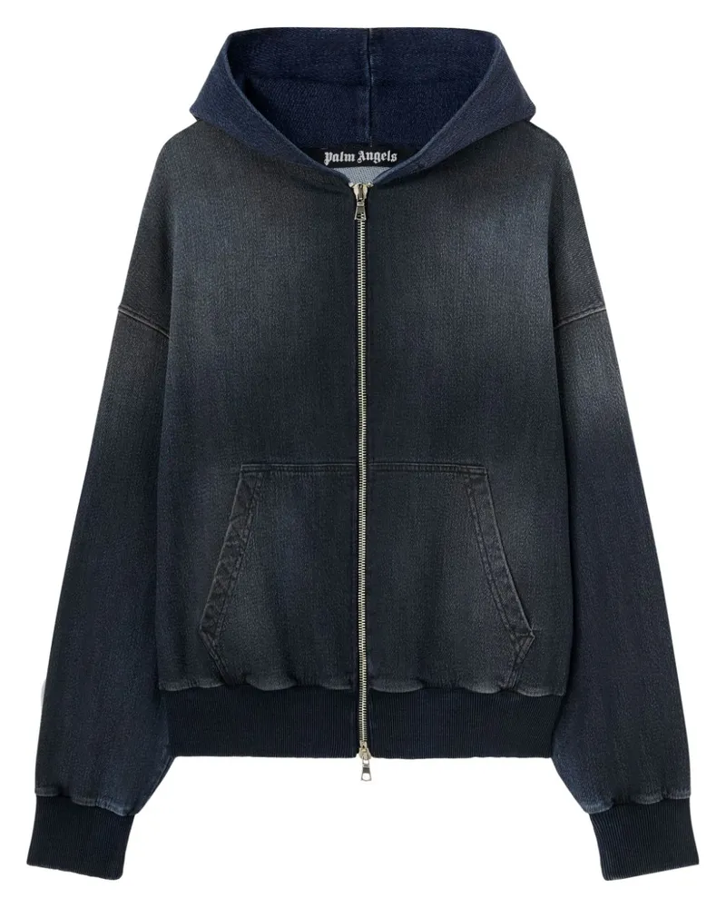 Palm Angels Kapuzenjacke mit Monogramm-Print - Schwarz Schwarz