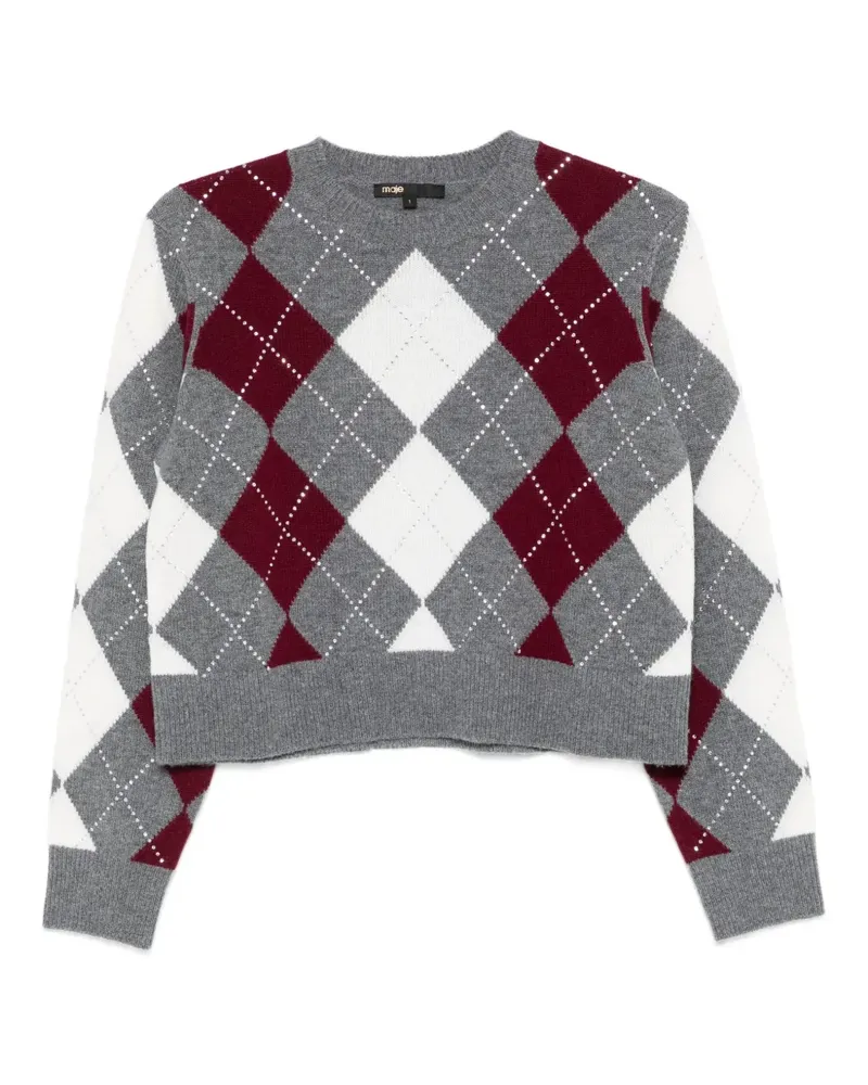 Maje Pullover mit Argyle-Muster - Grau Grau
