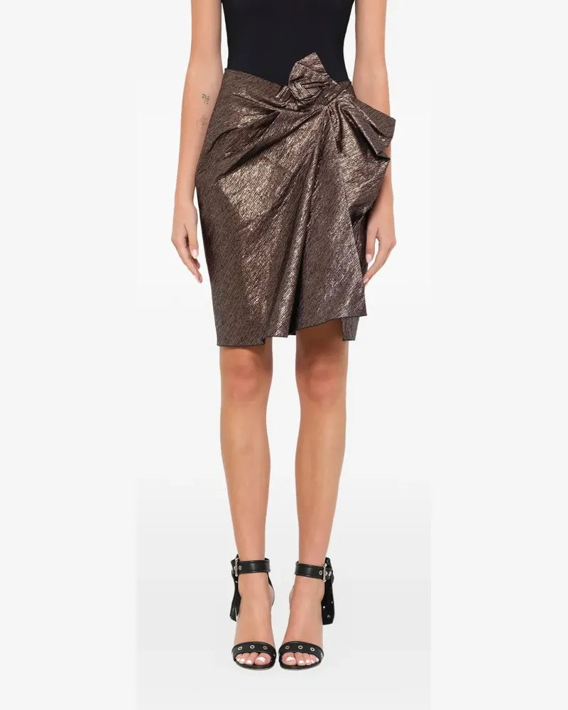 Lanvin Show bow-detail mini skirt - Gold Gold