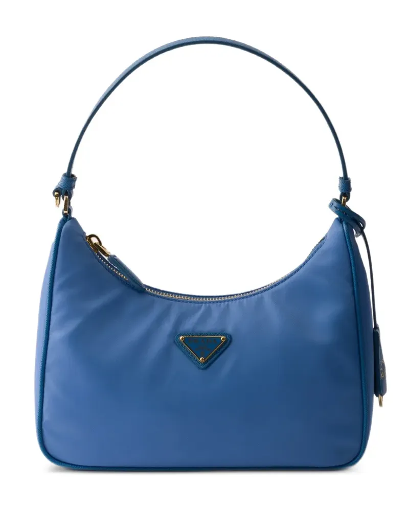 Prada mini Re-Edition 2005 triangle-logo tote bag - Blau Blau
