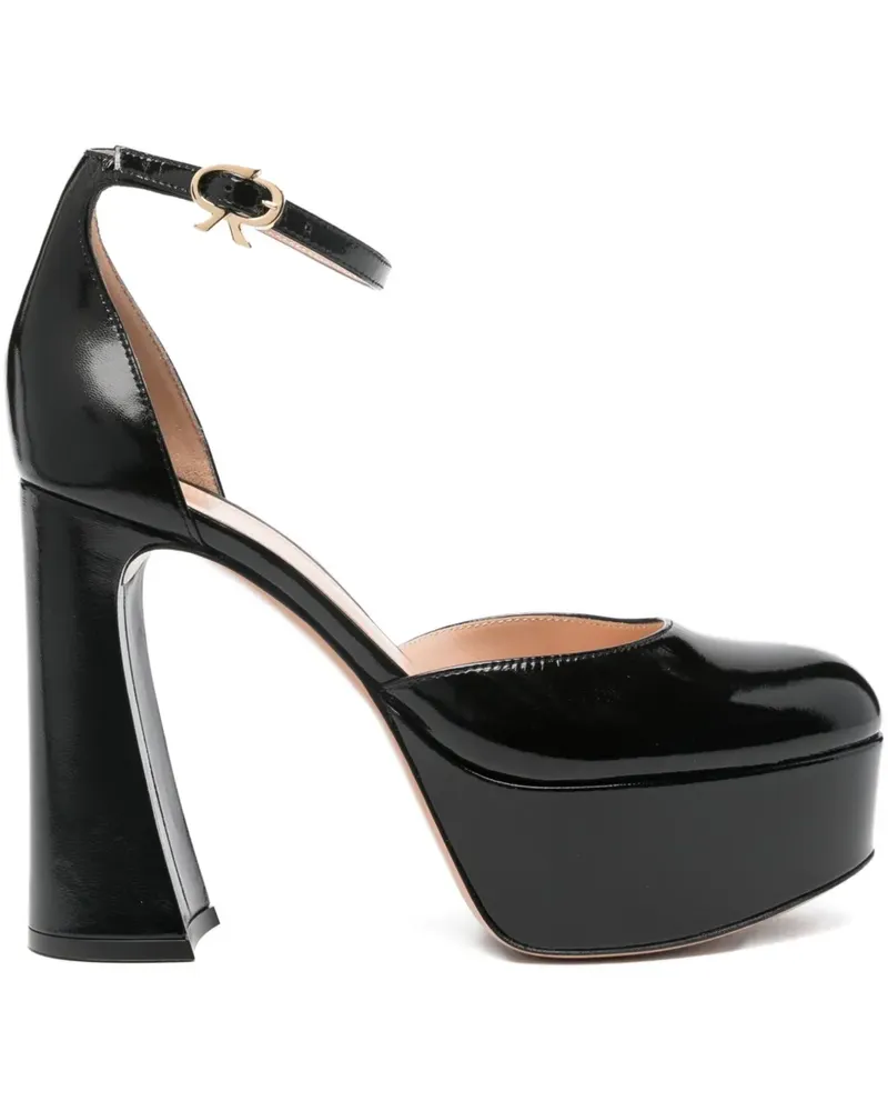 Gianvito Rossi Pumps mit Plateau-Knöchelriemen 120mm - Schwarz Schwarz