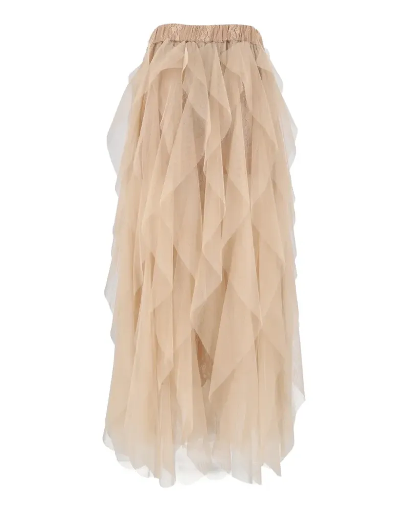Ermanno Scervino ruffled tulle maxi skirt - Nude Nude
