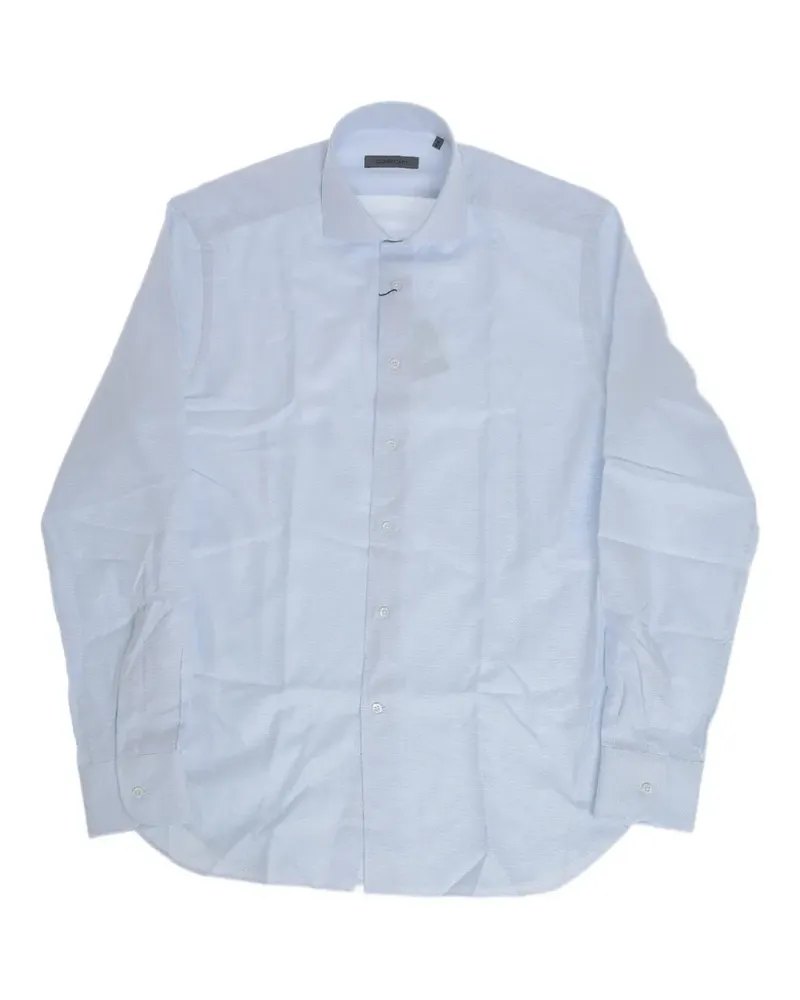 Corneliani wave-pattern French-collar shirt - Blau Blau