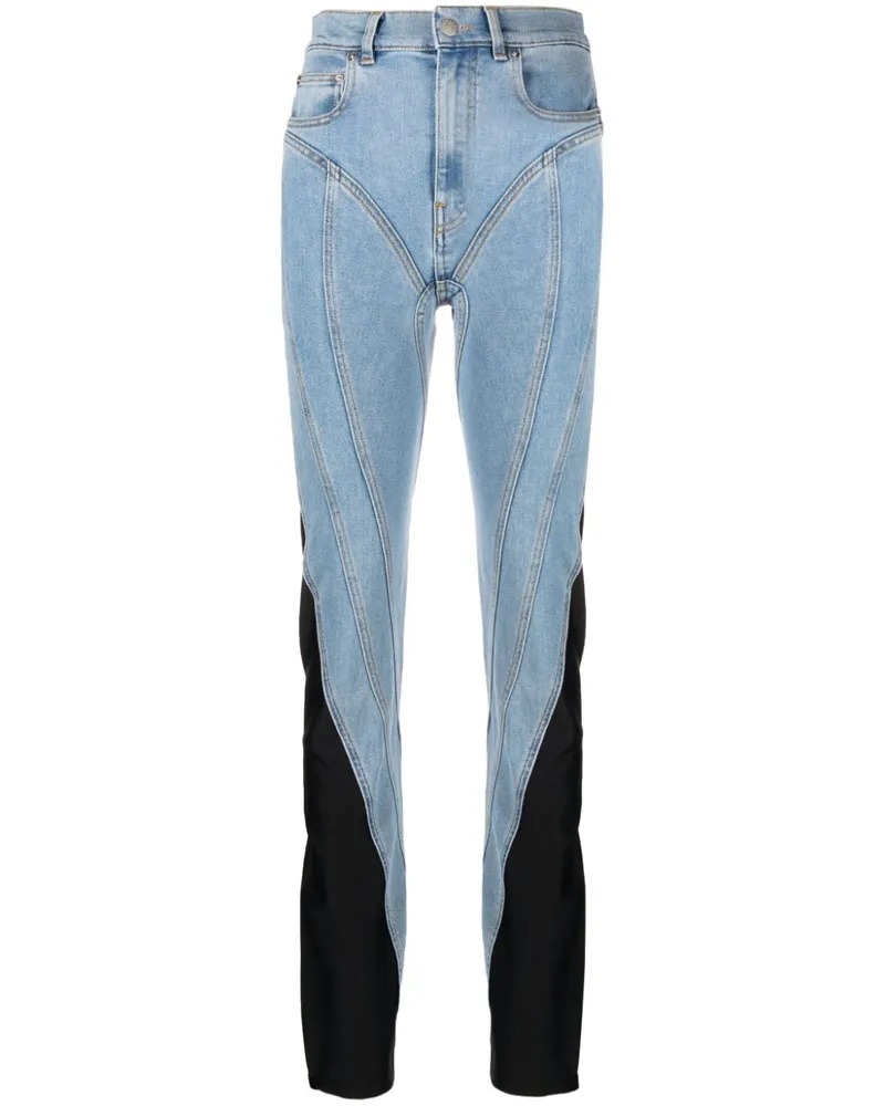 Thierry Mugler Schmale Jeans Blau