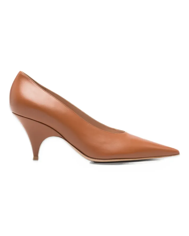 Gianvito Rossi Sofia pointed-toe leather pumps - Braun Braun