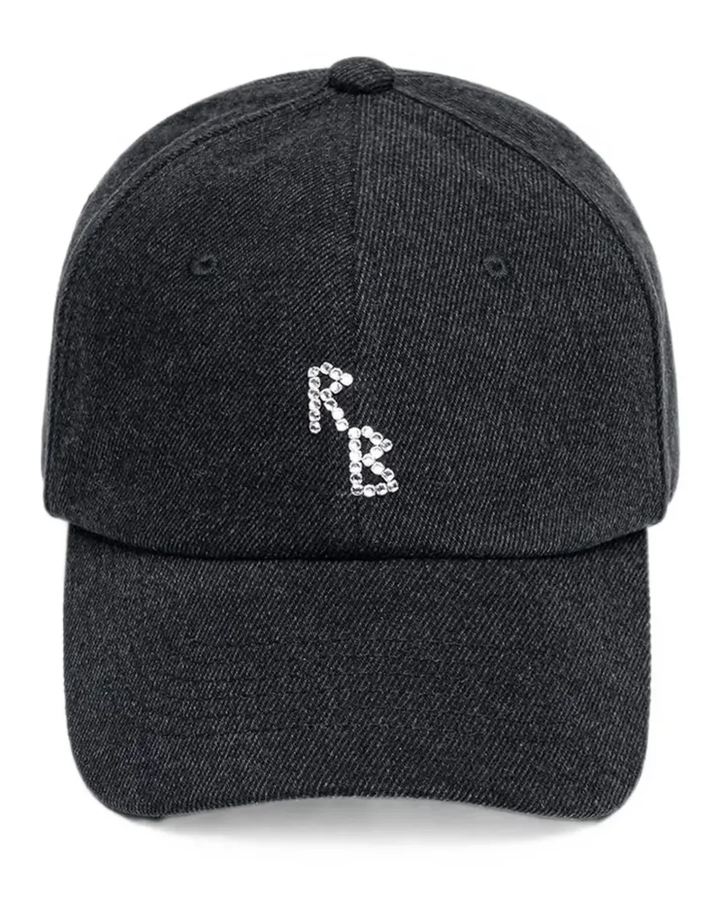 RUSLAN BAGINSKIY crystal-embroidered denim baseball cap - Schwarz Schwarz