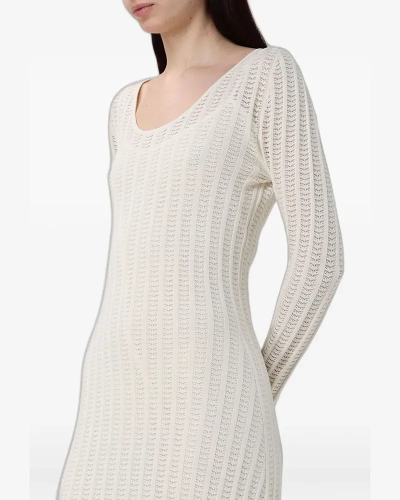 Fabiana Filippi pointelle-knit long-sleeve maxi dress - Weiß Weiß