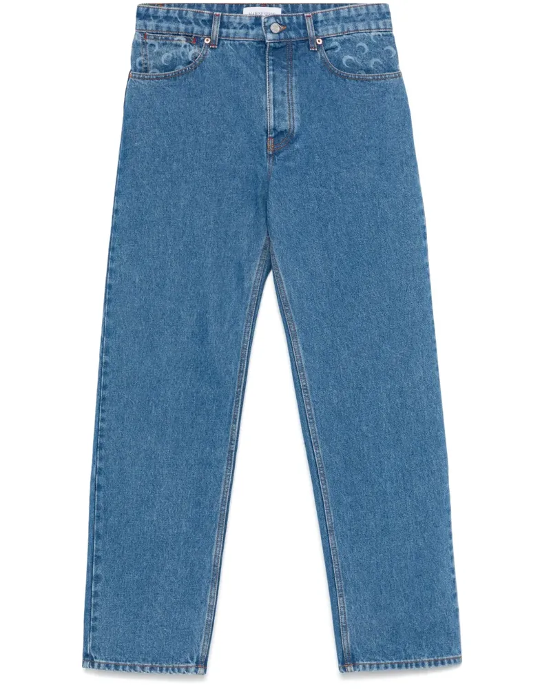 Marine Serre Jeans mit Mondlaser - Blau Blau