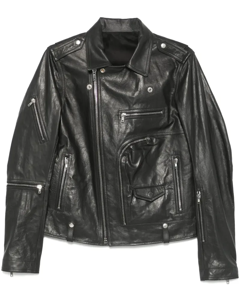 Rick Owens Jumbo Bauhaus Stoges Bikerjacke - Schwarz Schwarz