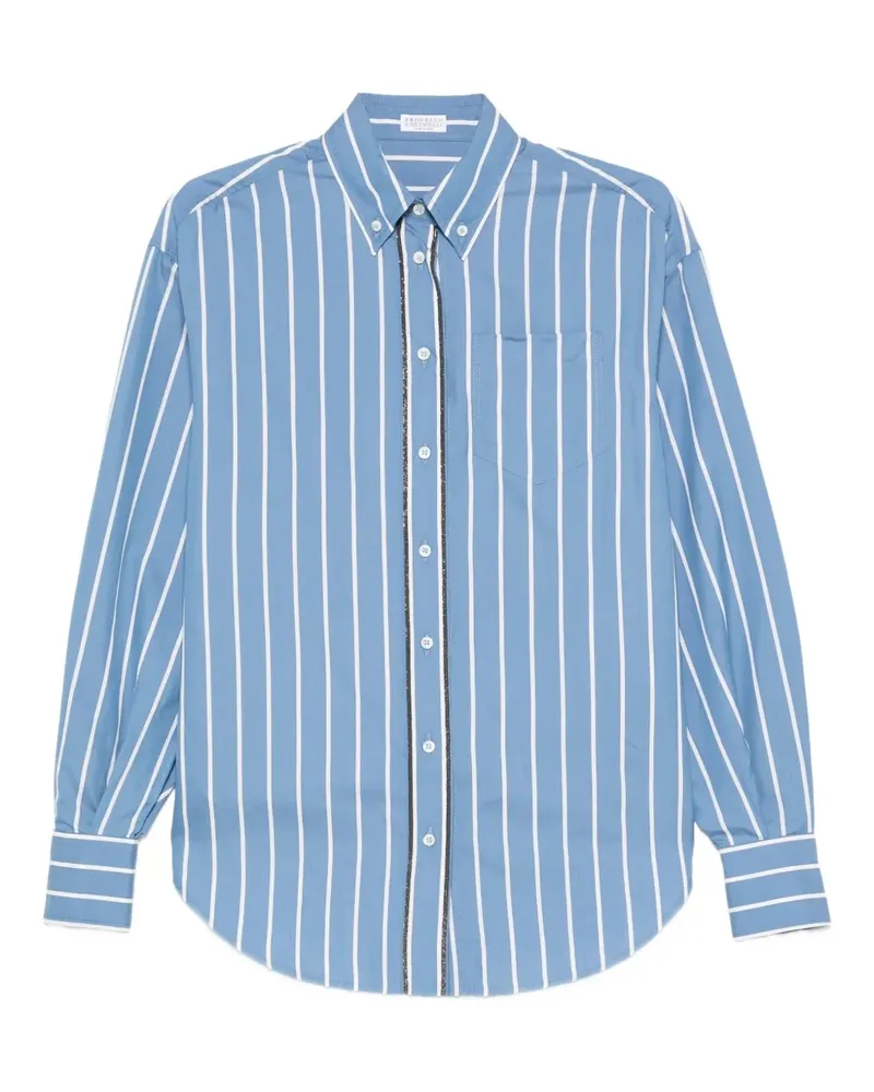 Brunello Cucinelli Gestreiftes Hemd - Blau Blau