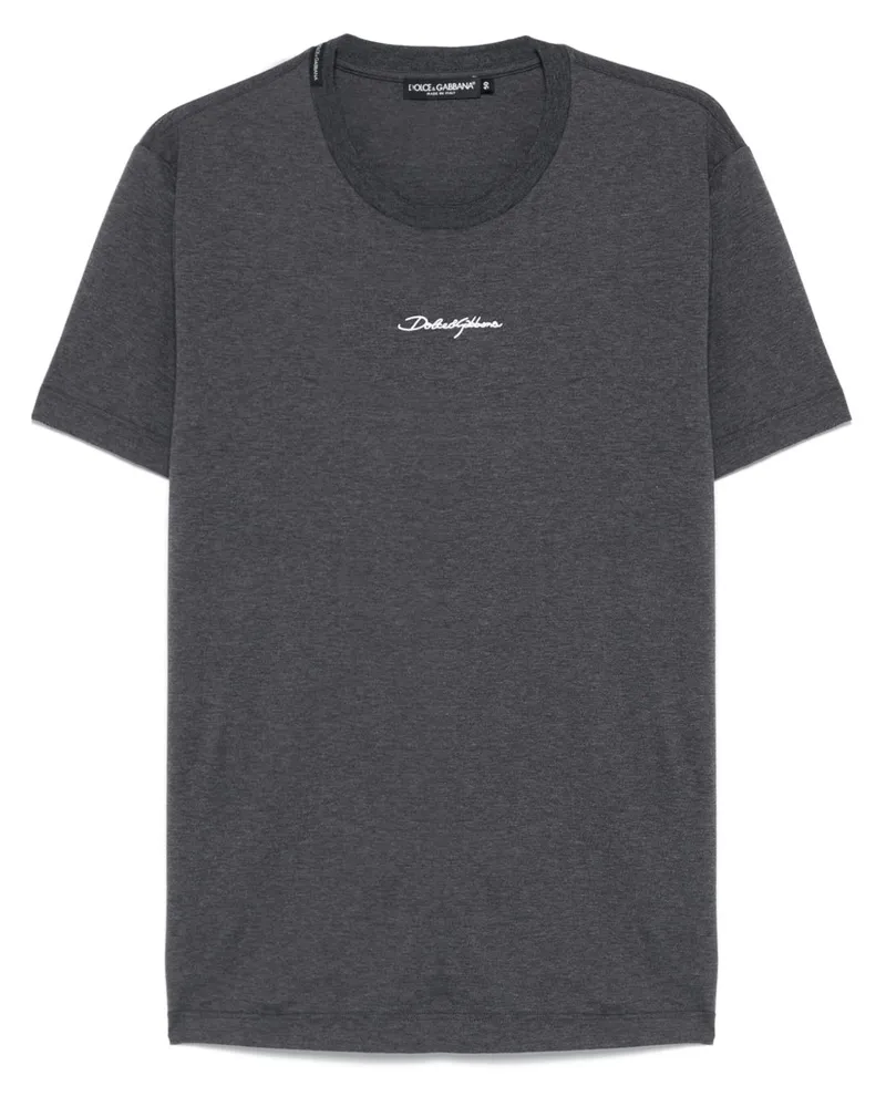 Dolce & Gabbana T-Shirt mit Logo-Stickerei - Grau Grau