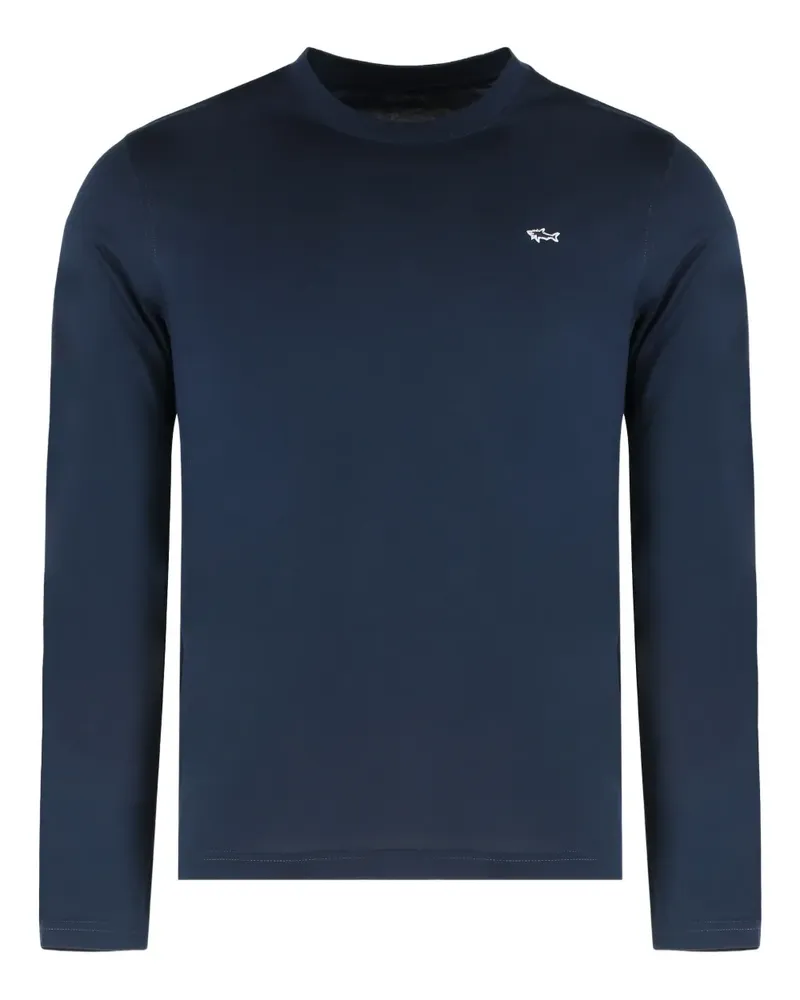 Paul & Shark Langarmshirt mit Stickerei - Blau Blau