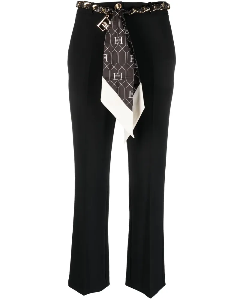 Elisabetta Franchi Cropped-Hose mit Schaldetail - Schwarz Schwarz