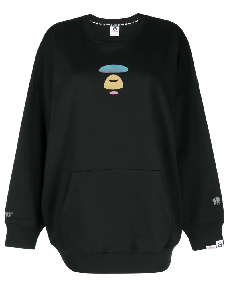 BAPE Sweatshirt mit Logo-Patch - Schwarz Schwarz