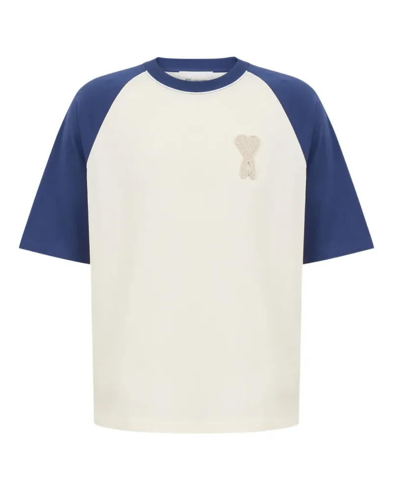 AMI Paris T-Shirt mit Logo-Patch - Nude Nude