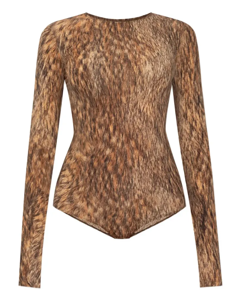 Maison Margiela Body mit Tiere-Print - Braun Braun