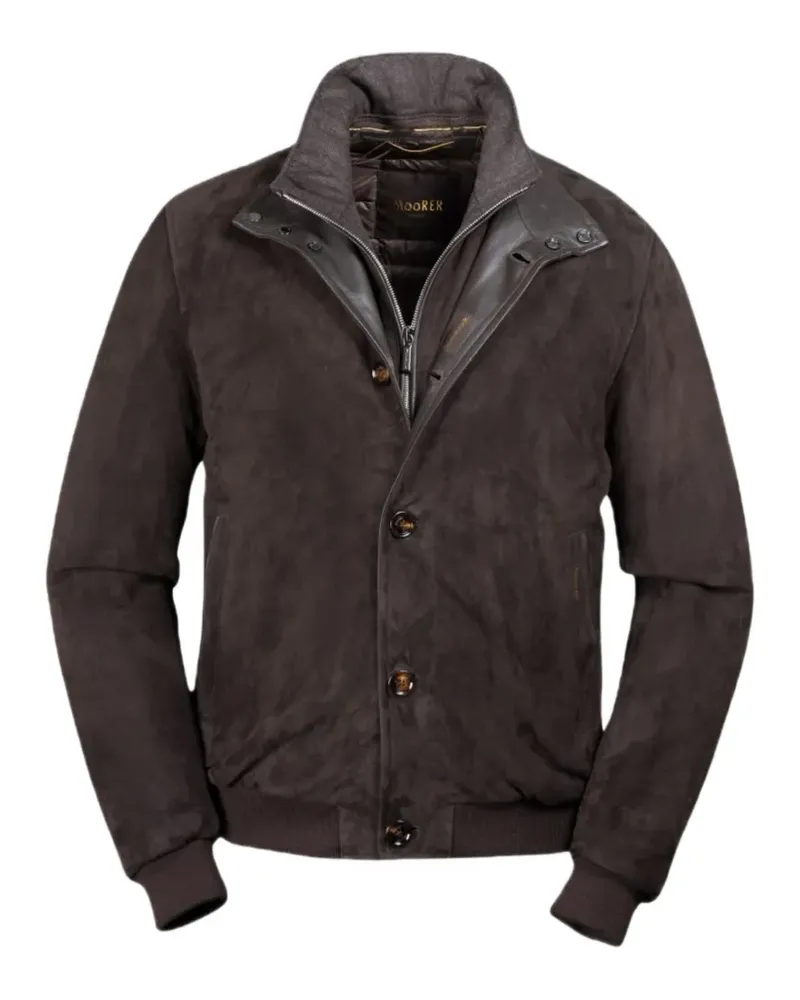 MOORER Janos-Ur suede layered-effect jacket - Braun Braun