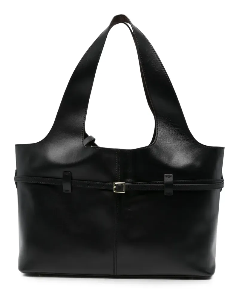 Manu Atelier buckled leather shoulder bag - Schwarz Schwarz