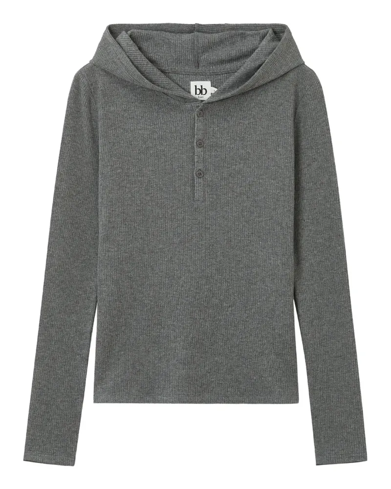 b+ab Geknöpfter Hoodie - Grau Grau