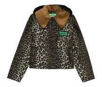 x Ganni Jacke mit Leoparden-Print - Braun