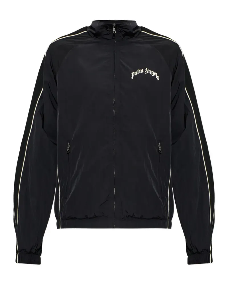 Palm Angels logo-print piped sport jacket - Schwarz Schwarz