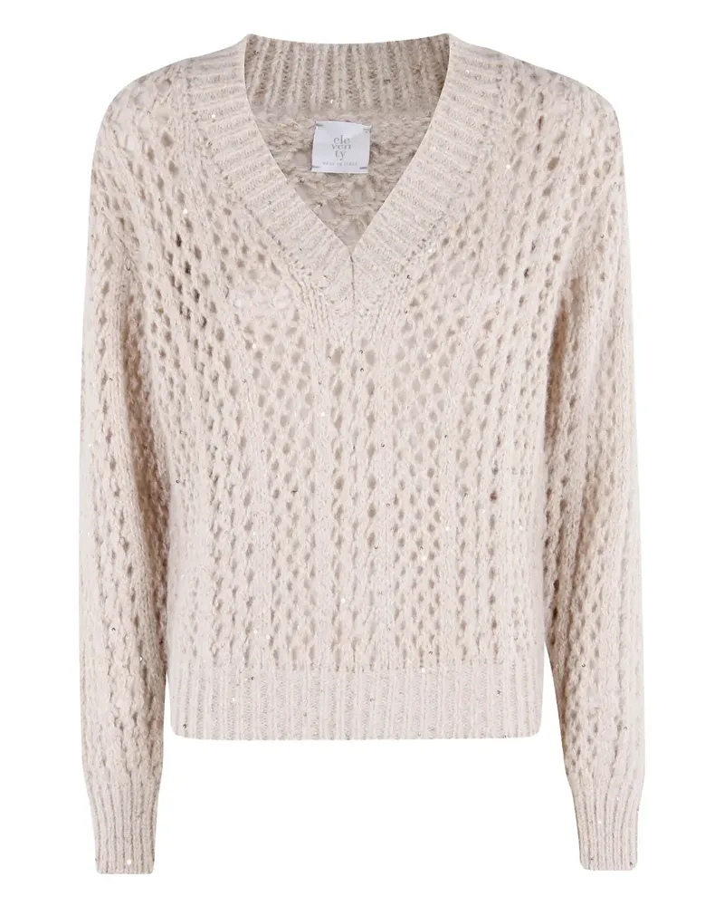 Eleventy Pullover mit V-Ausschnitt - Nude Nude