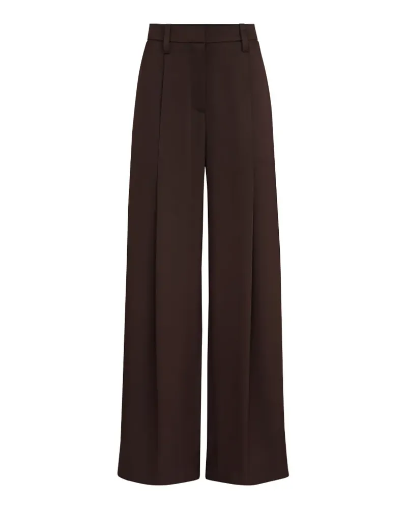 Brunello Cucinelli Barrel-Hose aus Seidensatin mit Falten und Monili - Braun Braun